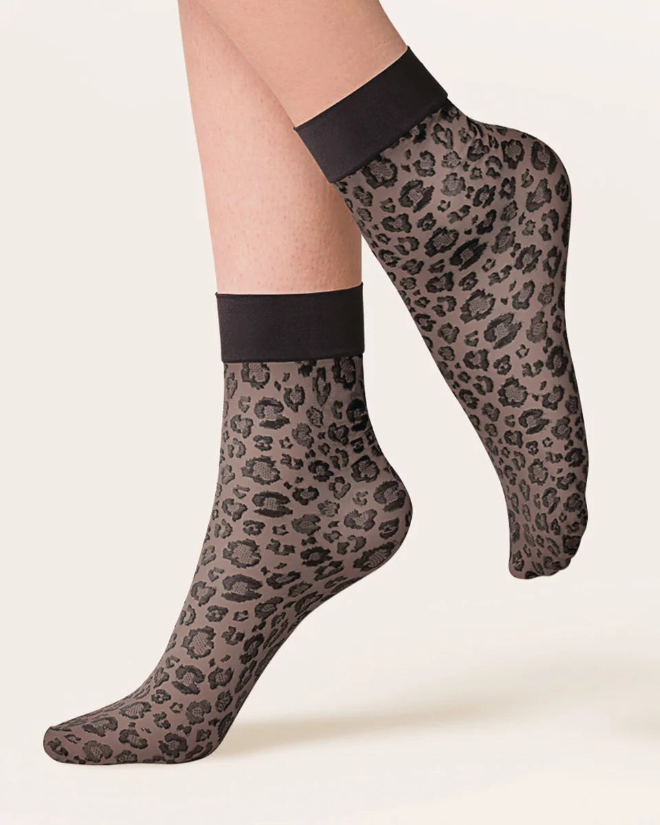 Caty Leopard Print Sheer Socks: Unleash Your Wild Side