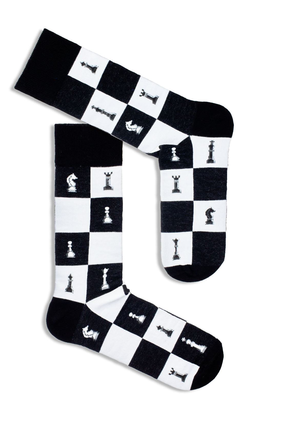 Men’s Chessboard Pattern Socks – Black & White | Stylish & Comfortable