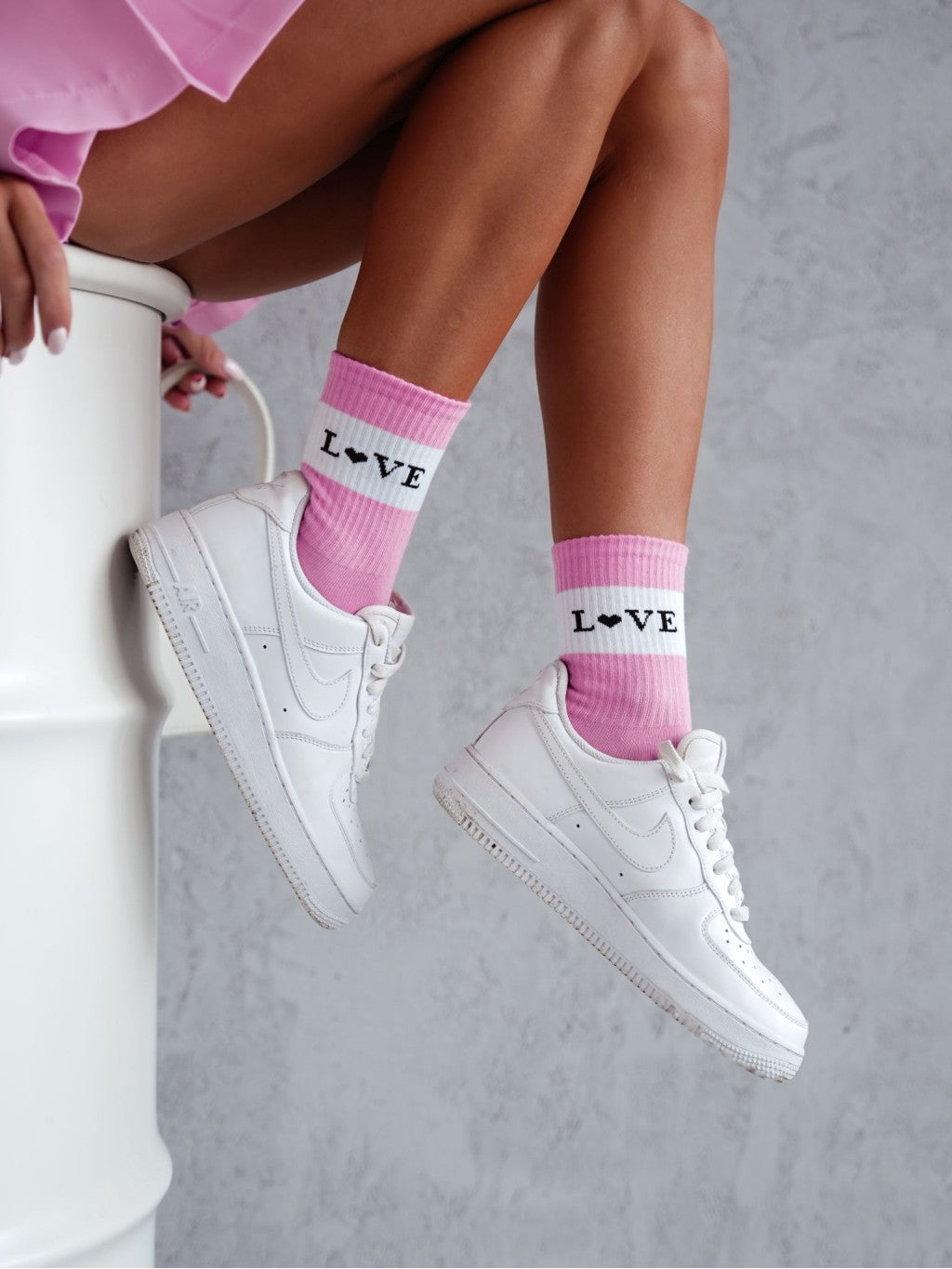 Spread the LOVE – Pink & Mint Cotton Socks