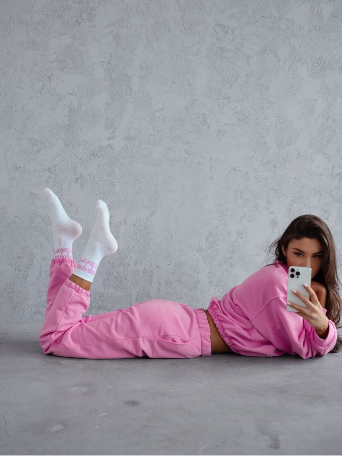 Chic "Mon Chéri" White Cotton Socks - Add a Touch of French Flair to Your Step!
