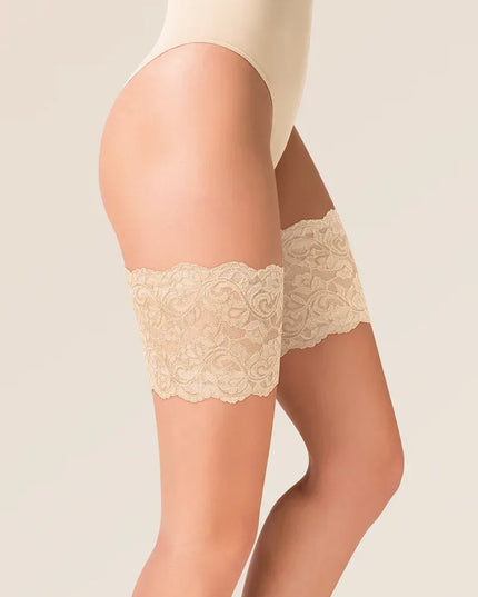 Lace Anti-Chafing Thigh Bands – Beige - Top Tights