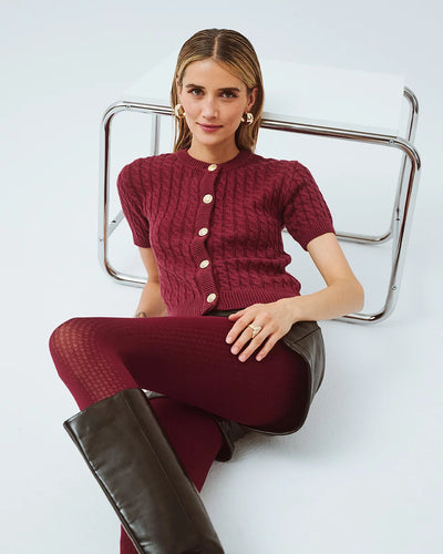 Celeste Burgundy Tights: Elevate Your Style with Luxurious Comfort 80 Den