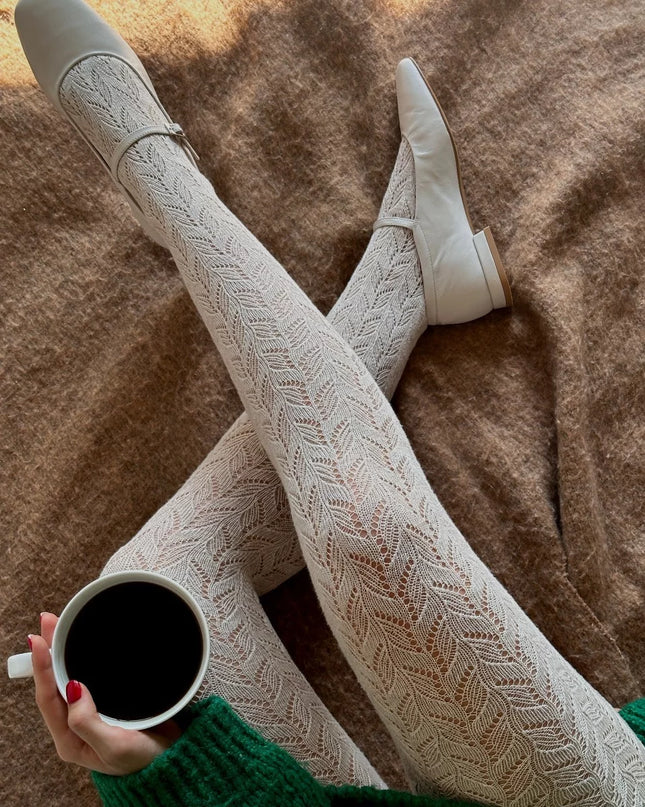 Thick Jacquard Cotton Tights - Cashmir | Warm & Comfortable