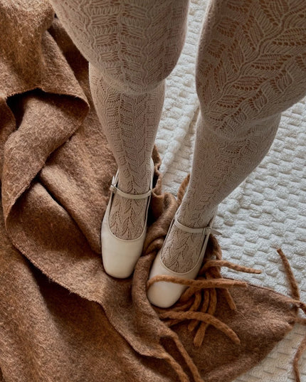 Thick Jacquard Cotton Tights - Cashmir | Warm & Comfortable