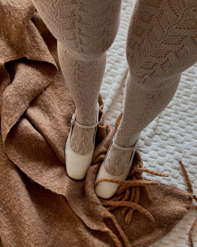 Thick Jacquard Cotton Tights - Cashmir | Warm & Comfortable