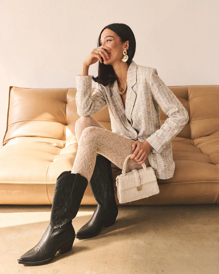 Thick Jacquard Cotton Tights - Cashmir | Warm & Comfortable