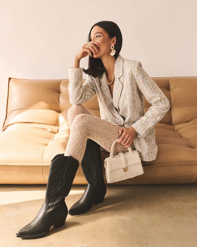 Thick Jacquard Cotton Tights - Cashmir | Warm & Comfortable