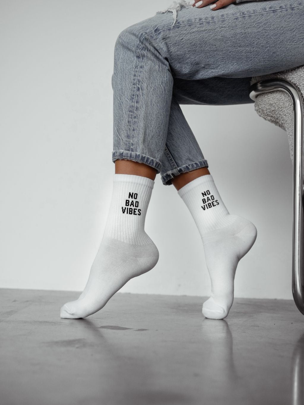 ‘No Bad Vibes’ Cotton Socks – Cosy, Fun & Positive