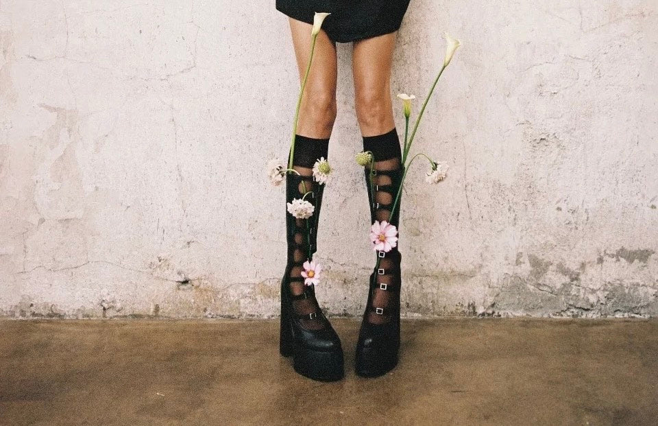 20 denier Knee High Socks – Black & Beige, Soft and Comfortable Hosiery for Women”
