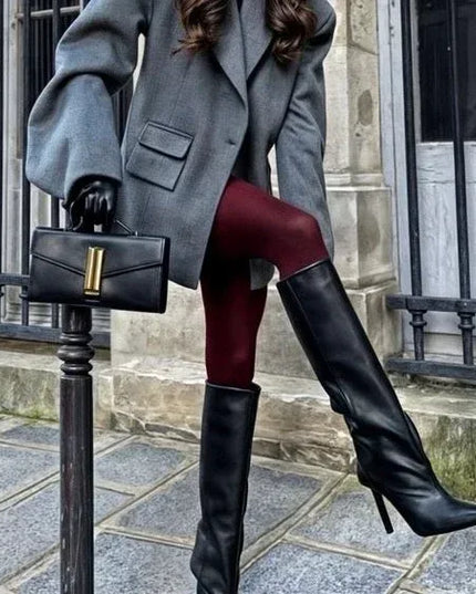Microfibre Tights in Light Brown, Burgundy &amp; Black – Stylish Women’s Hosiery - Top Tights