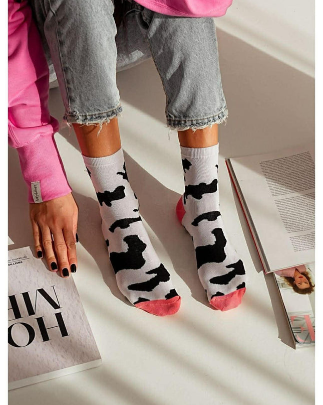 Cow-Spot Cotton Socks – Fun, Cosy & Chic - Top Tights