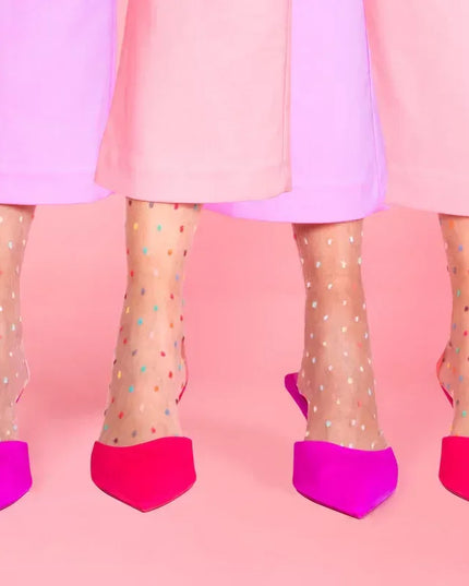 Gigi Sheer Polka Dot Ankle Socks – Elegant & Trendy – Light Pink - Top Tights