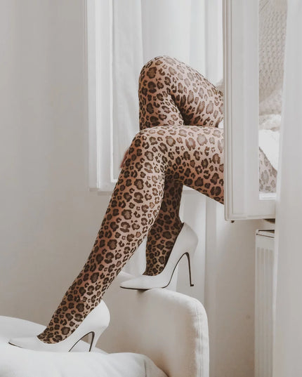 Leopard Print Tights – Fierce, Fashionable & Unstoppable! Elevate Your Look Today! 20 Denier