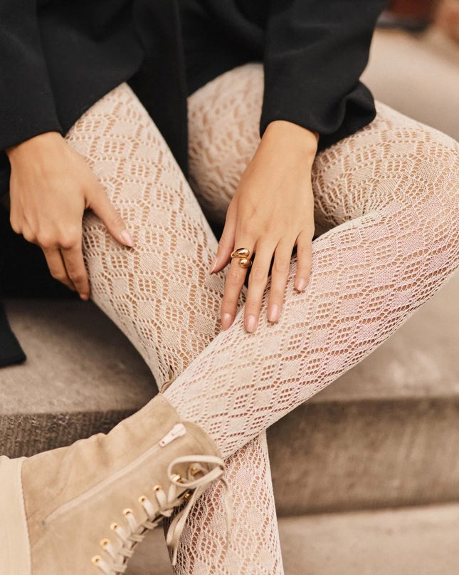 Thick Jacquard Cotton Tights - Cashmir 103 | Warm & Comfortable