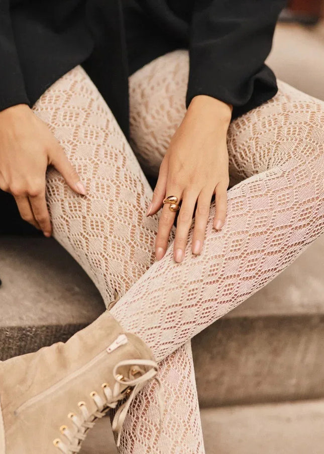 Thick Jacquard Cotton Tights - Cashmir 103 | Warm & Comfortable - Top Tights