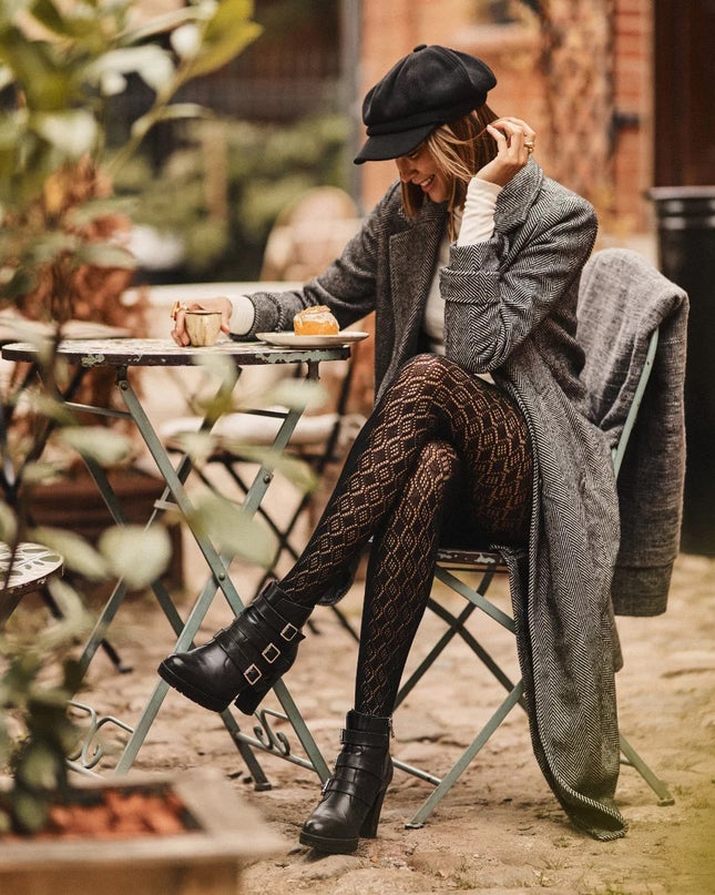 Thick Jacquard Cotton Tights - Cashmir 103 | Warm & Comfortable