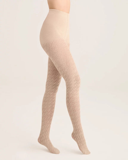 Thick Jacquard Cotton Tights - Cashmir 103 | Warm & Comfortable