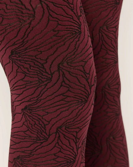 Gabriella Velora 100 DEN Thick Patterned Opaque Tights – Abstract Patterned Thermal Legwear