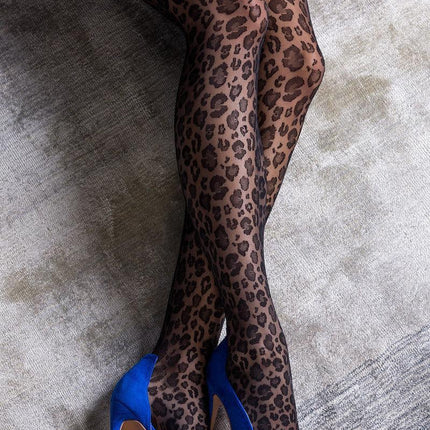 Leopard Print Tights – Fierce, Fashionable & Unstoppable! Elevate Your Look Today! 20 Denier - Top Tights