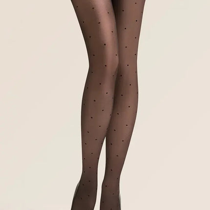 Black Polka Dot Hold-Up Stockings - Top Tights