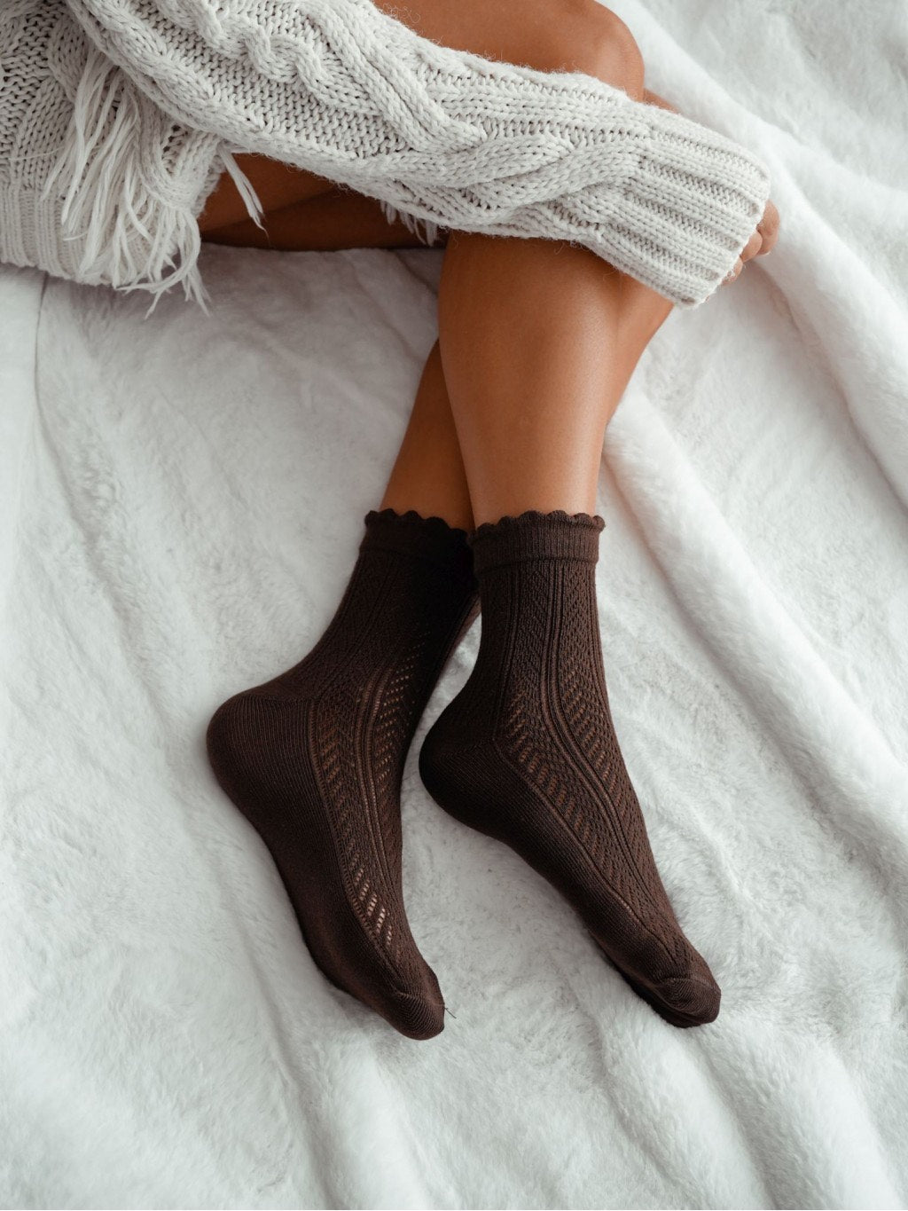 Herringbone Openwork Cotton Socks – Cosy, Chic & Elegant