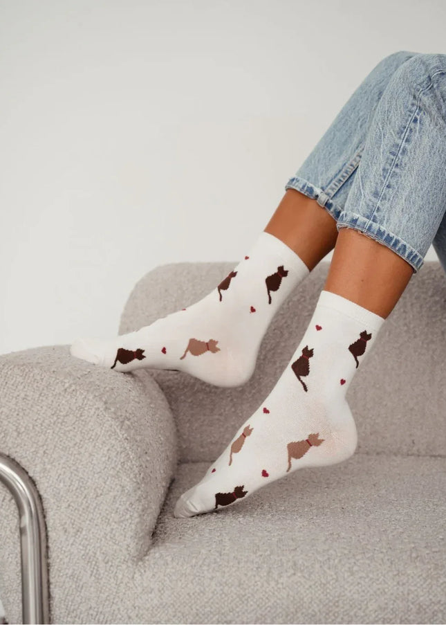 Cotton Socks with Kittens & Hearts – Cosy, Cute & Playful - Top Tights