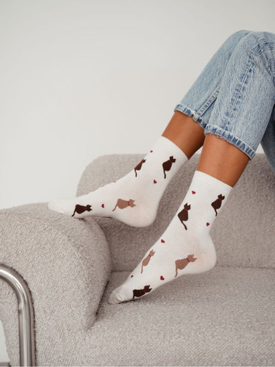 Cotton Socks with Kittens & Hearts – Cosy, Cute & Playful