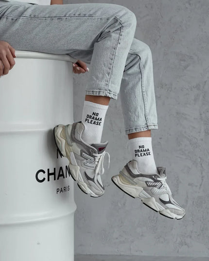 ‘No Drama Please’ Cotton Socks – Cosy, Fun & Fashion-Forward - Top Tights