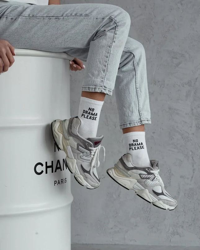 ‘No Drama Please’ Cotton Socks – Cosy, Fun & Fashion-Forward - Top Tights