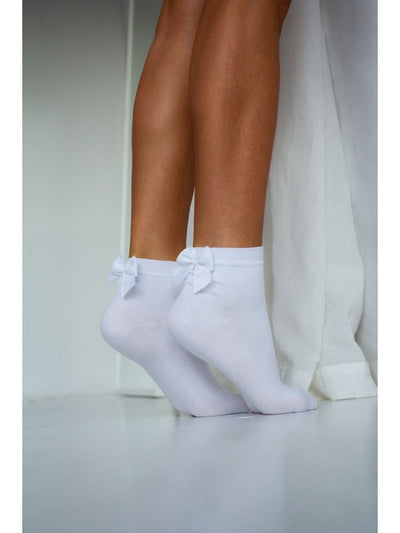 Cotton Socks with Tiny Back Bow – Cosy, Chic & Delicate